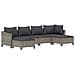 Set Divani da Giardino 6 pz con Cuscini in Polyrattan Grigio - Foto miniatura 3