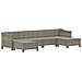 Set Divani da Giardino 6 pz con Cuscini in Polyrattan Grigio - Foto miniatura 4