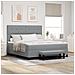 Letto con Box Spring con Materasso & Panchina Grigio Chiaro 180x200 cm Tessuto - Foto miniatura 2