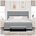 Letto con Box Spring con Materasso & Panchina Grigio Chiaro 180x200 cm Tessuto - Foto miniatura 5