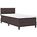 Letto con rete a molle e materasso & LED marrone scuro 90x200 cm in tessuto - Foto miniatura 3