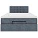 Pouf Letto con Materasso e LED Grigio Scuro 120x190cm Velluto - Foto miniatura 8