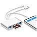 Hub 3 In 1 Lettore Schede Sd / Usb / Usb-c / Lightning, Bianco - Foto miniatura 3