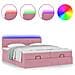 Struttura Letto Pouf con Materassi Rosa 200x200 cm Velluto - Foto miniatura 5