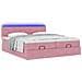 Struttura Letto Pouf con Materassi Rosa 200x200 cm Velluto - Foto miniatura 6
