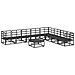 Set Divano da Giardino con cuscino 9 pcs Nero Alluminio - Foto miniatura 5