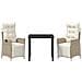 Set da Pranzo per Giardino 3 pcs Beige Poly Rattan - Foto miniatura 7