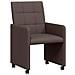Sedie da Pranzo con Ruote 2 pcs Marrone scuro 58 x 65 x 94 cm - Foto miniatura 1