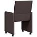 Sedie da Pranzo con Ruote 2 pcs Marrone scuro 58 x 65 x 94 cm - Foto miniatura 6