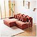 Cardiff Divano Angolare Profondo A 2/3 Posti In Velluto A Coste In Terracotta - Foto miniatura 1