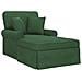 Chaise Longe con Gonna 3 pcs Verde Giungla Tessuto in Cords - Foto miniatura 1