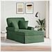 Chaise Longe con Gonna 3 pcs Verde Giungla Tessuto in Cords - Foto miniatura 2