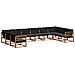 Set di divani da esterno con cuscino 10 pcs Naturale e Nero - Foto miniatura 1