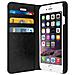 Custodia A Libro In Vera Pelle Serie First Class Per Apple Iphone 6 E 6s - Nera - Foto miniatura 1
