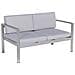 Divano A 2 Posti In Alluminio Con Cuscini Grigio Chiaro Salerno - Foto miniatura 3