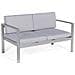 Divano A 2 Posti In Alluminio Con Cuscini Grigio Chiaro Salerno - Foto miniatura 10