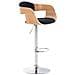 Sgabello rétro Kingston con Braccioli - Sgabello Bar Girevole 360° in Tessuto e Legno I Sgabello Alto Bancone Regolabile 63 - 77 cm Natura / Nero - Foto miniatura 1