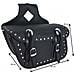 Borsa Bisacce Moto Customo Chopper Borchie Cromate Nero Laterale Sinistra Mono - Foto miniatura 2