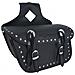 Borsa Bisacce Moto Customo Chopper Borchie Cromate Nero Laterale Sinistra Mono - Foto miniatura 1