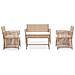 Set Divani Da Giardino 4 Pz Con Cuscino In Polyrattan Beige - Foto miniatura 2