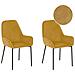 Set Di 2 Sedie Da Pranzo In Velluto A Coste Giallo Loverna - Foto miniatura 11