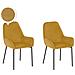 Set Di 2 Sedie Da Pranzo In Velluto A Coste Giallo Loverna - Foto miniatura 8