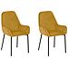 Set Di 2 Sedie Da Pranzo In Velluto A Coste Giallo Loverna - Foto miniatura 1