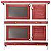 Conigliera per Esterni con 4 Porte Rosso in Legno - Foto miniatura 2