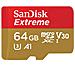 Sandisk Extreme - Flash-speicherkarte (microsdxc-an-sd-adapter Inbegriffen) - 64 Gb - A1 / Video Class V30 / Uhs-i U3 - Microsdxc Uhs-i (171043)  - Foto miniatura 1