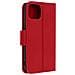 Custodia Vera Pelle Per Iphone 13 Portacarte E Supporto Video Rossa - Foto miniatura 4