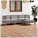 Set Divani Da Giardino 4 Pz In Legno Massello Di Pino Grigio - Foto miniatura 1