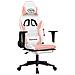 Sedia Da Gaming Con Poggiapiedi Bianco E Rosa In Similpelle - Foto miniatura 4