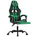 Sedia Da Gaming Con Poggiapiedi Nero E Verde In Similpelle - Foto miniatura 6