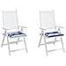 Cuscini Sedia Giardino 2pz Righe Bianche Blu 50x50x3 Cm Tessuto - Foto miniatura 3