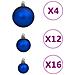 Set Palline Di Natale 111 Pz Blu In Polistirene - Foto miniatura 5