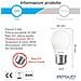 Pack 6 Pezzi Lampadina Led E27 6w (equivalente 50w) - Luce Bianca Calda 2800k - 480 Lumen - Classe Energetica A+ - Attacco Grande E27 - Mini Globo G45 - 45x78mm - Foto miniatura 5