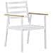 Set Di Tavolo E 4 Sedie Da Giardino Bianco Con Cuscini Beige Cavoli - Foto miniatura 3