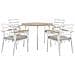 Set Di Tavolo E 4 Sedie Da Giardino Bianco Con Cuscini Beige Cavoli - Foto miniatura 4