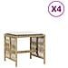 Sgabelli Giardino Con Cuscini 4pz Beige 41x41x36cm Polyrattan - Foto miniatura 2