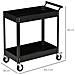 Carrello Porta Attrezzi A 2 Ripiani In Acciaio, 84.5x38x84cm, Nero - Foto miniatura 2