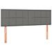 Letto a Molle Materasso e LED Grigio Scuro 140x190cm in Tessuto - Foto miniatura 2