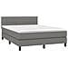 Letto a Molle Materasso e LED Grigio Scuro 140x190cm in Tessuto - Foto miniatura 4