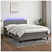 Letto a Molle Materasso e LED Grigio Scuro 140x190cm in Tessuto - Foto miniatura 5