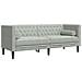 Divano Chesterfield Con Rinforzi 3 Posti Grigio Chiaro Velluto - Foto miniatura 2