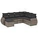 Set Divani Da Giardino 7 Pz Con Cuscini Grigio In Polyrattan - Foto miniatura 2