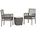Set Bistro da Giardino 3 Pezzi con Cuscini Grigio in Polyrattan - Foto miniatura 1