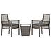 Set Bistro da Giardino 3 Pezzi con Cuscini Grigio in Polyrattan - Foto miniatura 7