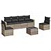 Set Divani da Giardino 7pz con Cuscini Grigio Chiaro Polyrattan - Foto miniatura 1