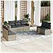 Set Divani da Giardino 7pz con Cuscini Grigio Chiaro Polyrattan - Foto miniatura 2