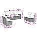 Set Divani da Giardino 7pz con Cuscini Grigio Chiaro Polyrattan - Foto miniatura 3